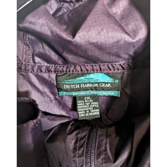 Vintage 90s Dutch Harbor Gear 2XL Quinault Hooded Rain Jacket Windbreaker Retro - Picture 6 of 7